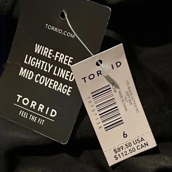 Torrid Slim Fix Black Wireless Lattice Front One Piece Swimsuit 6X 30 - Picture 13 of 13